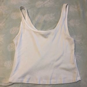 Cropped White Tank Top